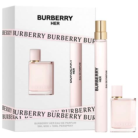 burberry her perfume mini set.